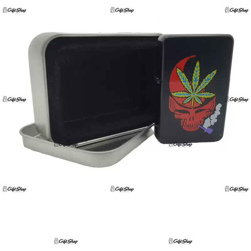Marijuana black, bricheta gen zippo metalica model 4